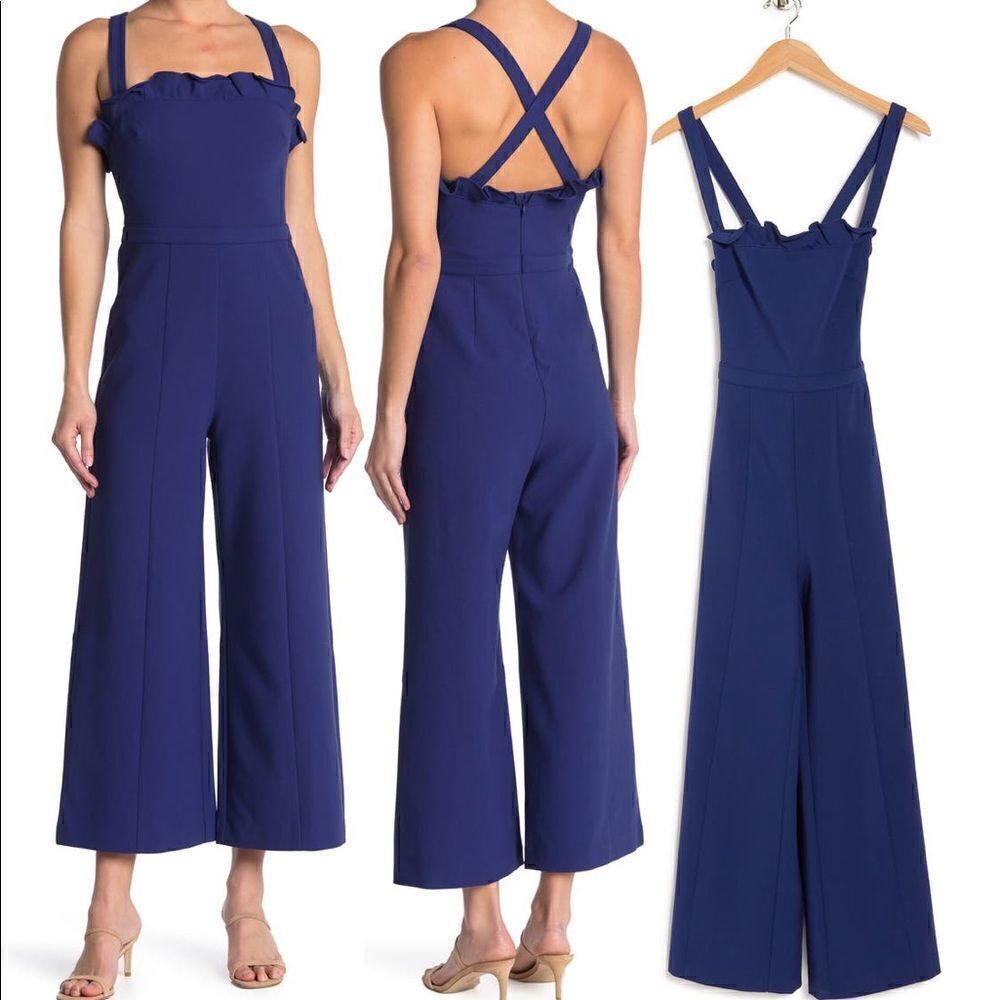 Likely Romi wide leg retro style jumpsuit size 2 and 4 in blue NWT